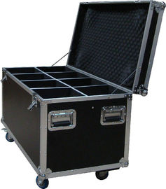 22U Heavy Duty Black Wooden Standard Rack Flight Case / Custom Aluminum Case for Valuable Equipment Protection and Safety