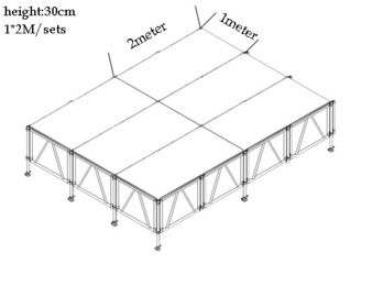 Clear Acrylic Stage Waterproof Platform , Protable Moving Stage Platform
